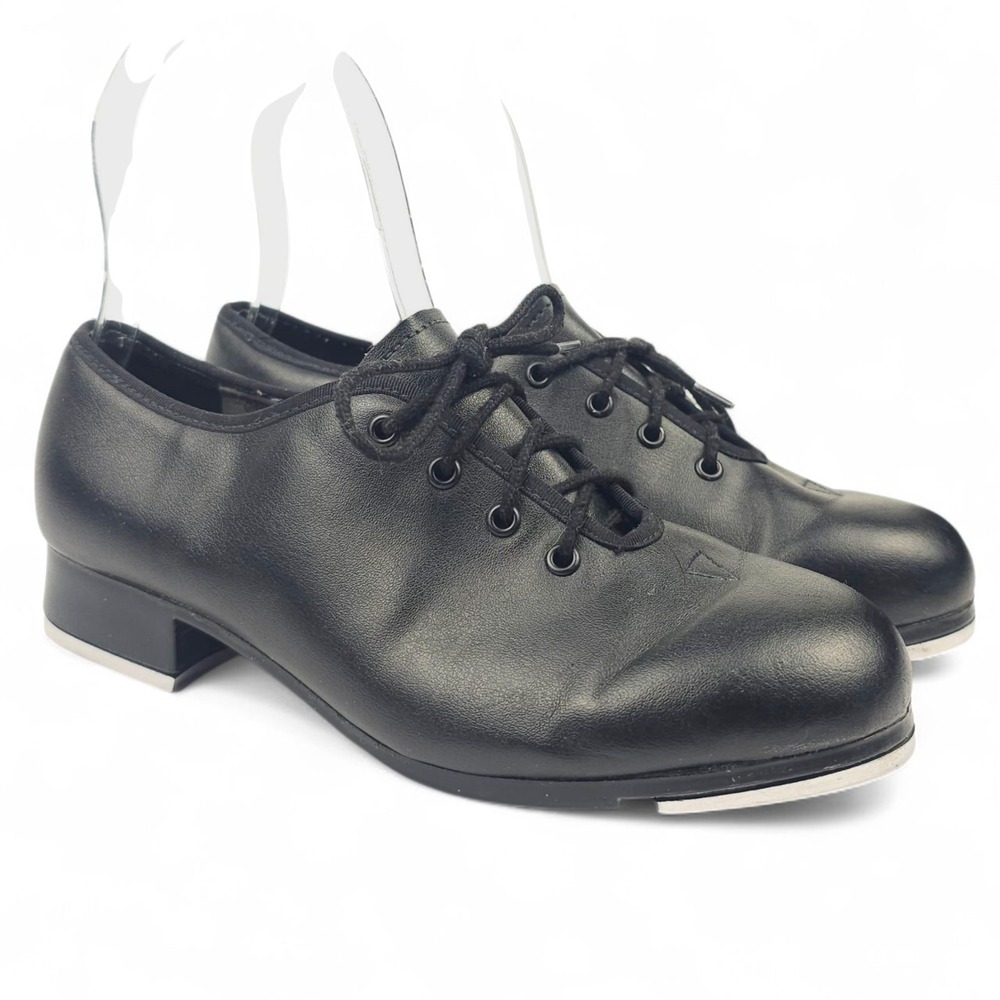 Bloch Techno Tap Dance Shoes Black Oxford Lace Up Size 4 M Non-Leather Vegan